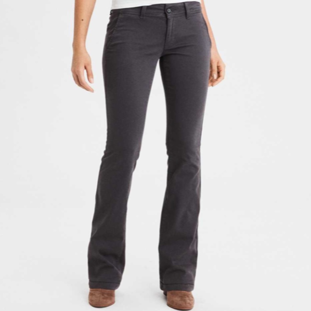 American Eagle Grey Kick Boot Pants